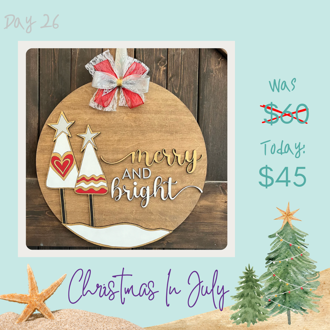 Merry and Bright Door Hanger