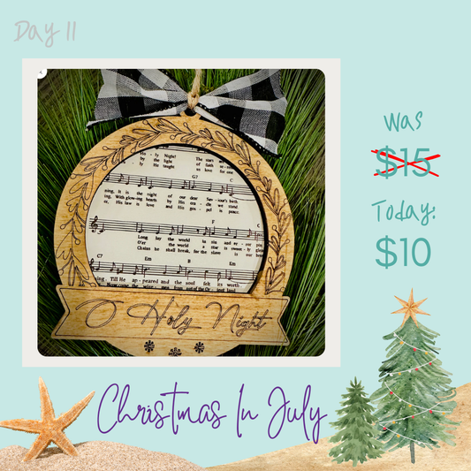 O Holy Night Sheet Music Layered Ornament