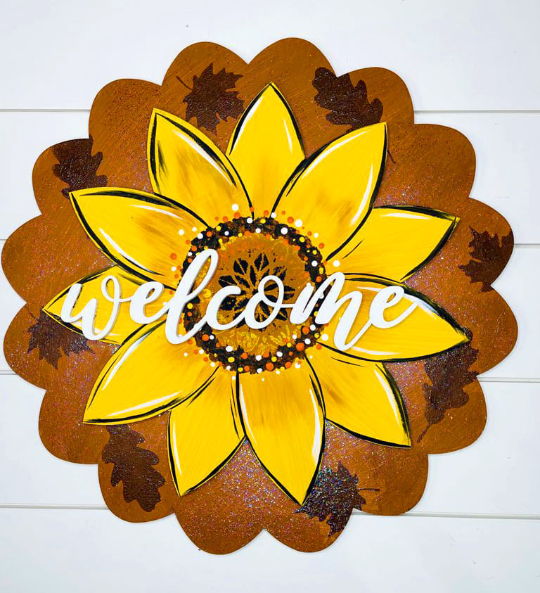 Welcome Sunflower Door Hanger