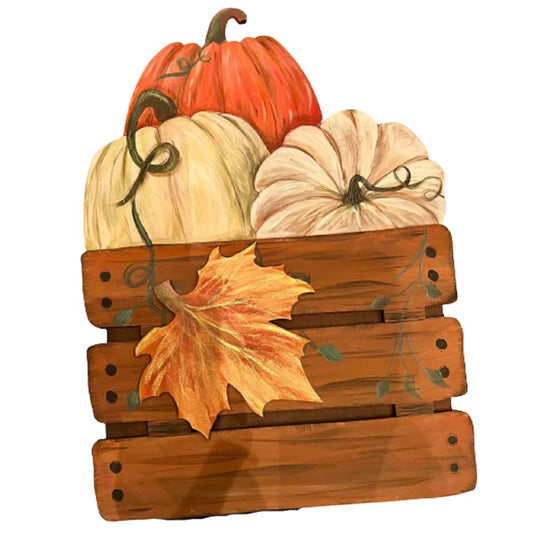 Pumpkin Crate Door Hanger