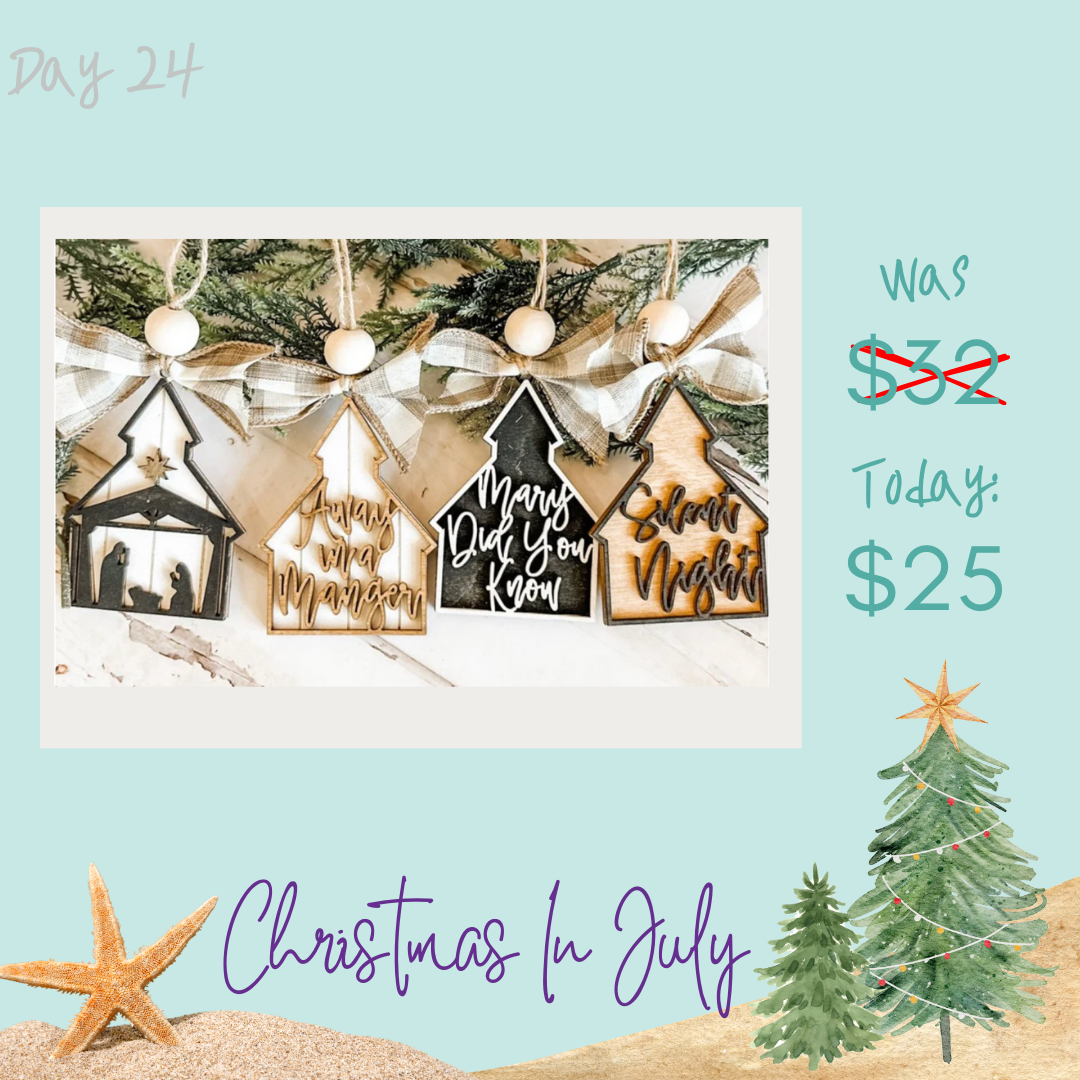 Christmas Church Carols Ornament Set