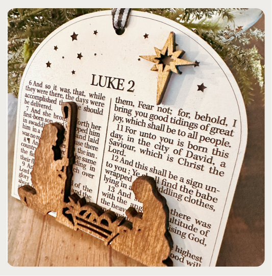 Luke 2 Scripture Hand Crafted Christmas Ornament