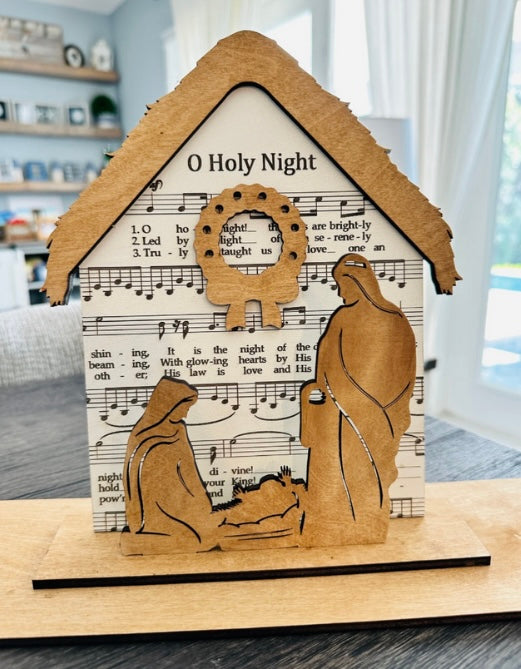 O Holy Night Sheet Music Nativity Shelf Sitter