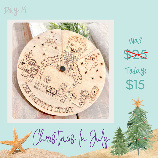 The Nativity Christmas Story Turning Activity Wheel Disc 10"
