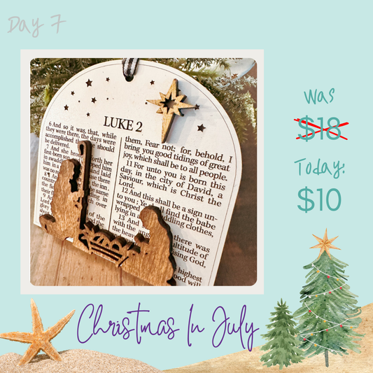 Luke 2 Scripture Hand Crafted Christmas Ornament