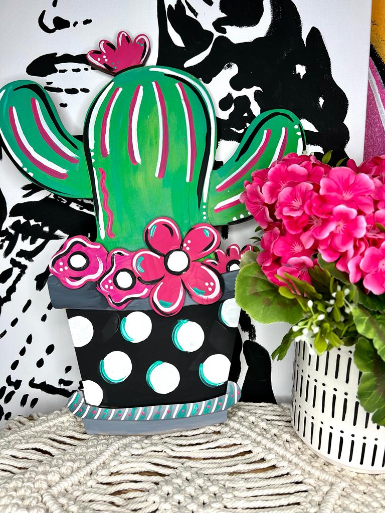 Spring Cactus Door Hanger – Painted Turtle Craft Co